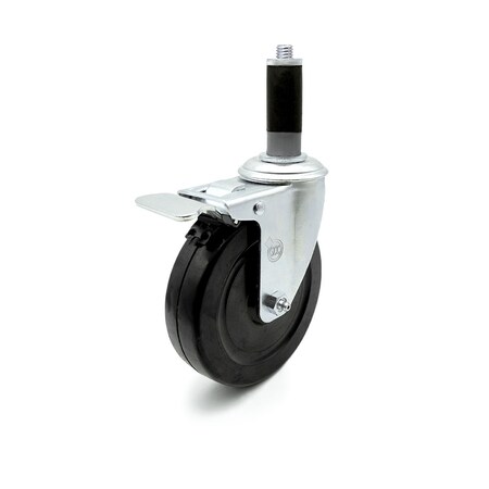 Service Caster 5 Inch Hard Rubber Swivel 1 Inch Expanding Stem Caster Total Lock Brake SCC SCC-TTLEX20S514-HRS-MTG42